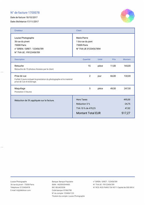 Les modèles de factures de Debitoor te donnent les outils pour ta facturation professionnelle